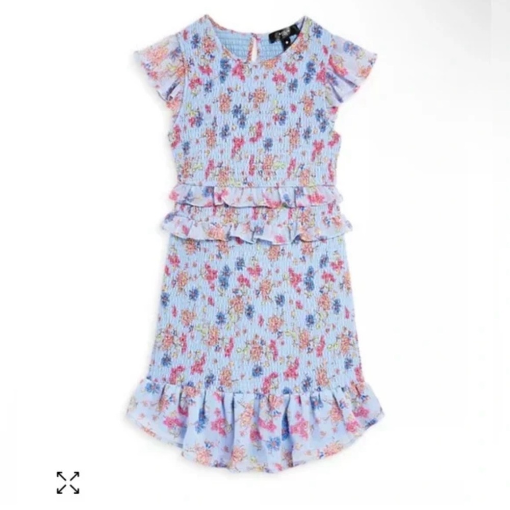 Aqua Pastel Floral Kids Dress